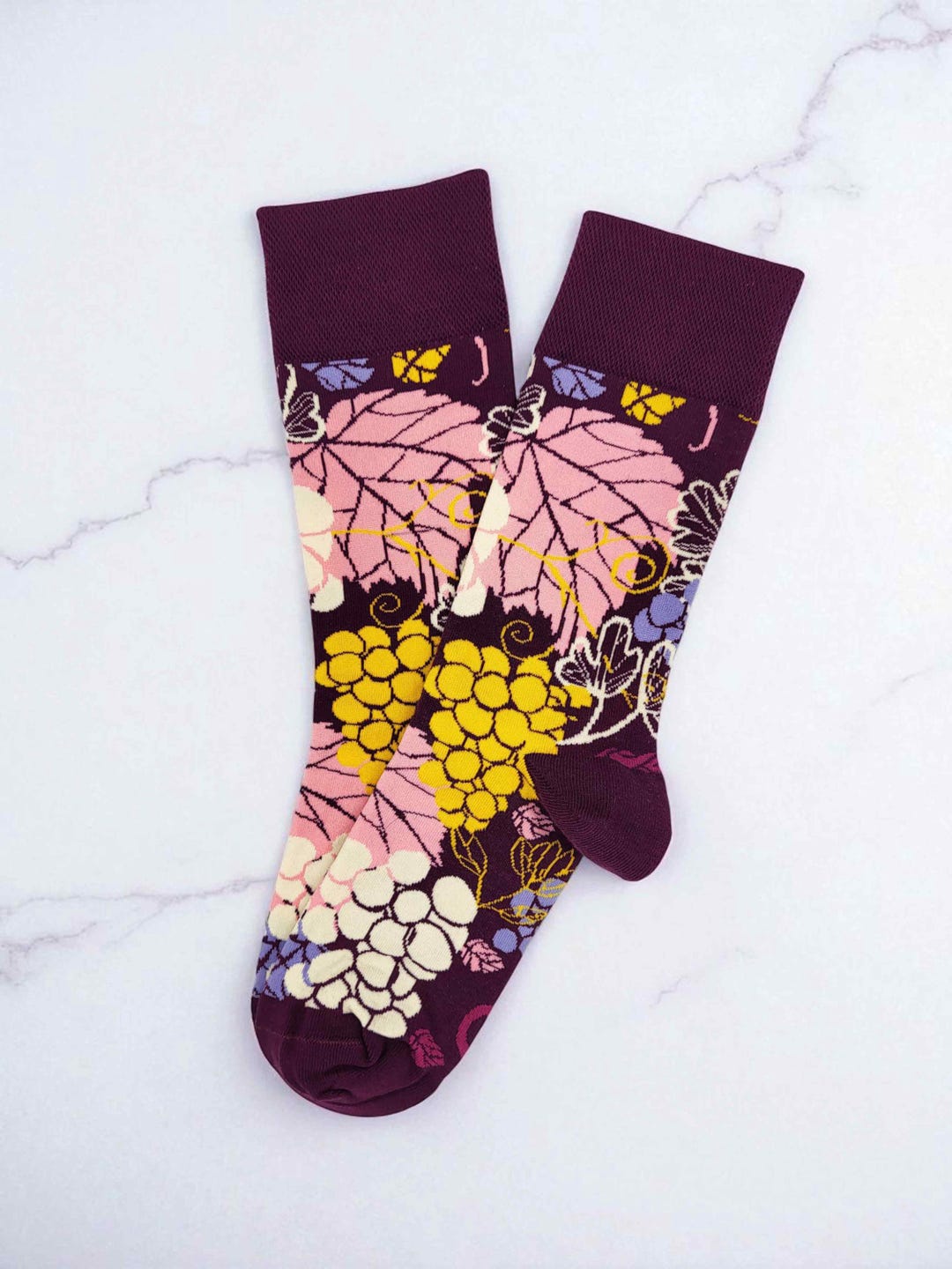 Floral Cotton Novelty Socks: Spring Theme, Colorful Design - Etsy