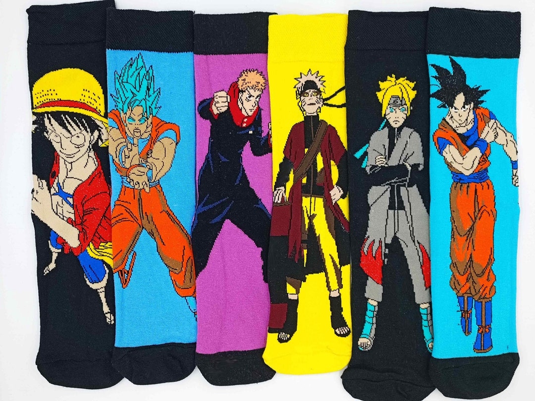 Cartoon Anime Socks: Colorful Cotton Blend Funny Socks - Etsy