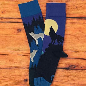 Cool Wolf Mismatched Socks, Fun Socks, Colorful Socks, Novelty Socks, Stylish Socks, Cool Socks, Bright Socks, Comfort Colors