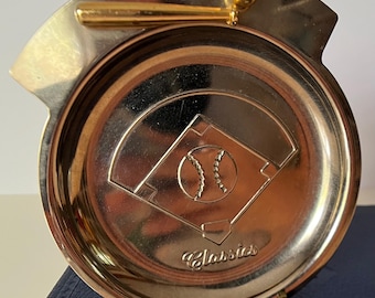 Klasyczna taca baseballowa w chromie i złocie/mosiężnych kolorach