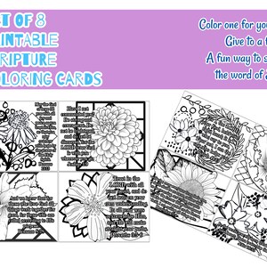 Scripture coloring cards (set of 8)