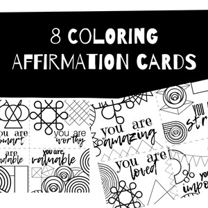 Tarjetas de afirmación para colorear