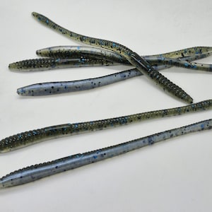 6&quot; Stunt Worm or 7&quot; Mag Stunt Worm, Custom Color--Blue Moon Melon, Made in USA