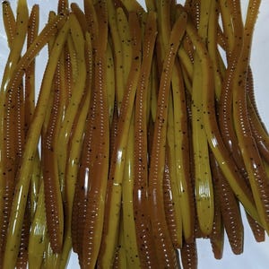 6&quot; Stunt Worm or 7&quot; Mag Stunt Worm, Custom Color--Swamp Toad, Made in USA