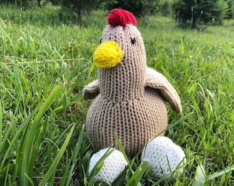 Knit laying hen with eggs circular knitting machine pattern PDF ONLY chicken lays eggs