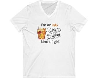 Vintage Cocktail V-Neck Tee, Perfect for Parties, Gift for Cocktail Lovers, Fun T-Shirt for Birthdays, Girls Night Out Shirt
