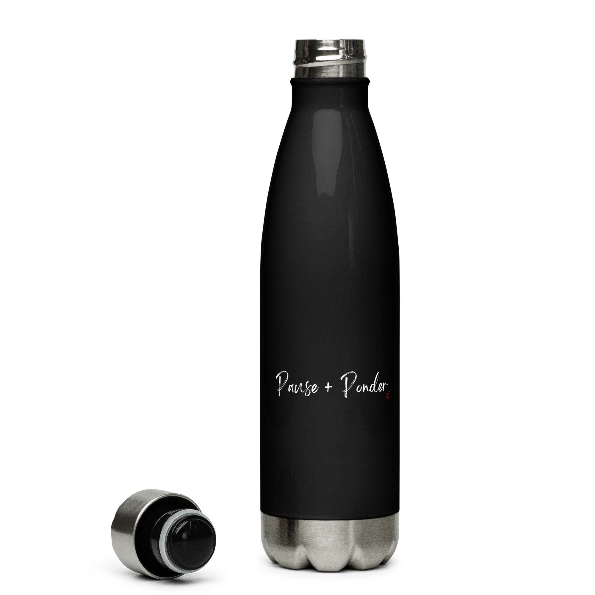 He Restores My Soul Stainless Steel Water Bottle, Black