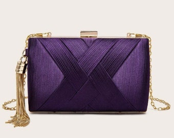 Color : Purple XIAMEND Womens Elegant Evening Bag Clutches Thin Chain Hardcase Purses Color : Purple XIAMEND Womens Elegant Evening Bag Clutches Thin Chain Hardcase Purses