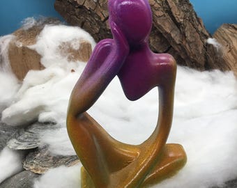 The "Seated Philosopher", a 3D figure designed in Pop Art style; a completely handmade, unique piece.