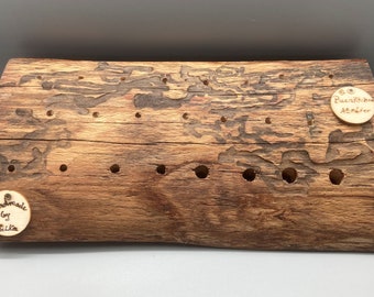 Dotting Tool Stand Unique for up to 23 dotting tools with a diameter of 4 mm to 10 mm made from a block of natural wood. Sustainably crafted.