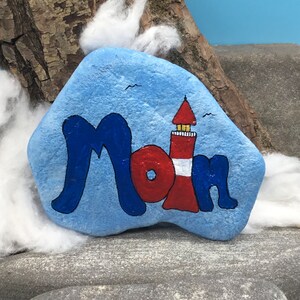 Le nord vous accueille avec &quot;MOIN&quot;, / Immortalisé sur une pierre de rivière / pierre naturelle. Pierre #1