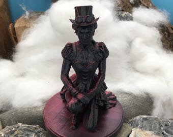 Fantastic figures: The Gothic Steempunk Lady. Individually created design, 3D printed in black and red.