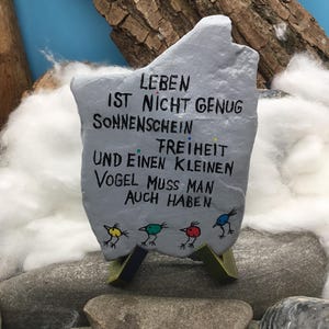 Life isn't enough sunshine. You also need freedom and a little bird... Hand-painted and immortalized on a natural stone + stand. image 7