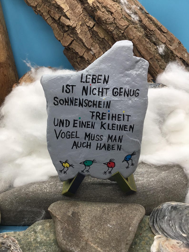 Life isn't enough sunshine. You also need freedom and a little bird... Hand-painted and immortalized on a natural stone + stand. image 7