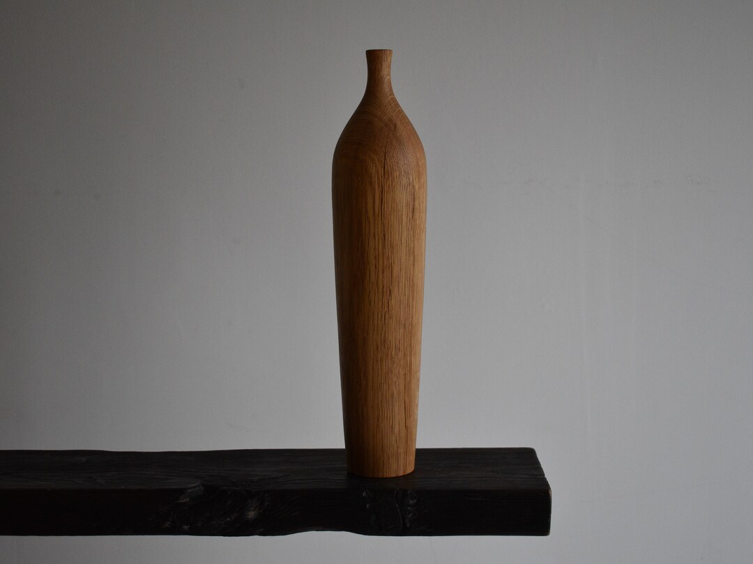 Bud Vase in English Oak Handmade Wooden Dried Flower Vase Etsy