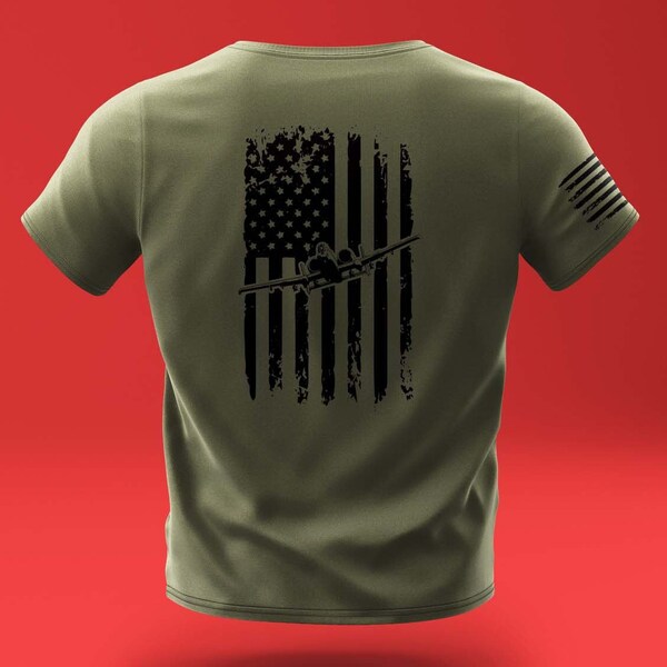 A-10 shirt met Amerikaanse vlag (7 kleuropties)