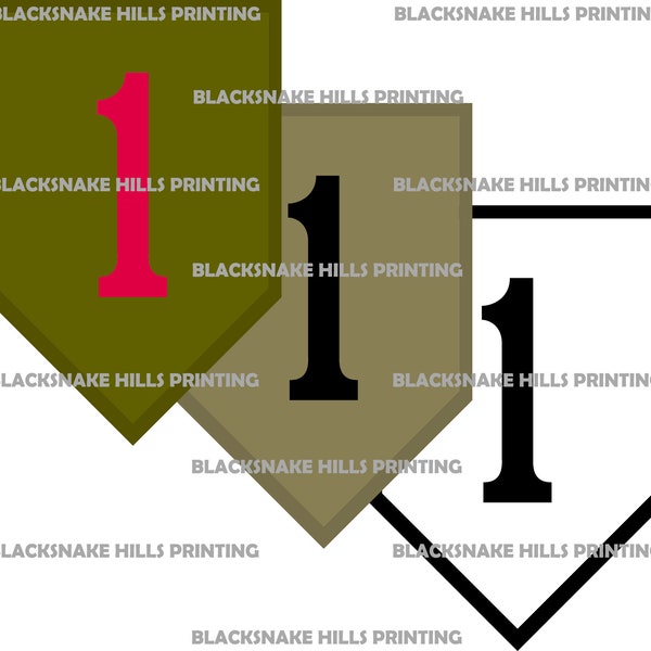 1st Infantry Division Patch Vector Image Files (.ai, .pdf, .eps, & .svg Formats) plus High Res Rasters (.jpg and .png)