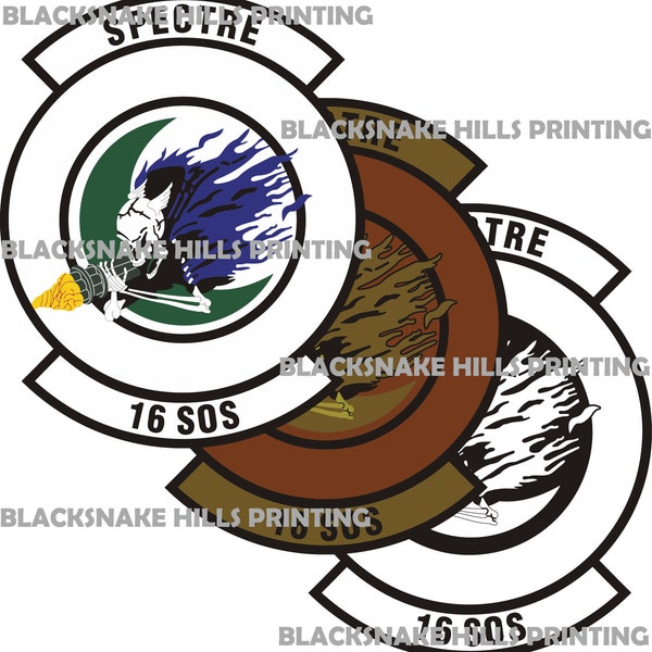 16th Special Operations Squadron Patch Vector Image Files (.ai, .pdf, .eps, & .svg Formats) plus High Res Rasters (.jpg and .png)