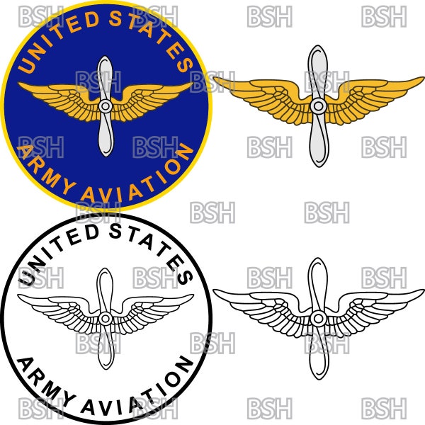 Army Aviation Branch Logo Vector Image Files (.ai, .pdf, .eps, & .svg Formats) plus High Res Rasters (.jpg and .png)