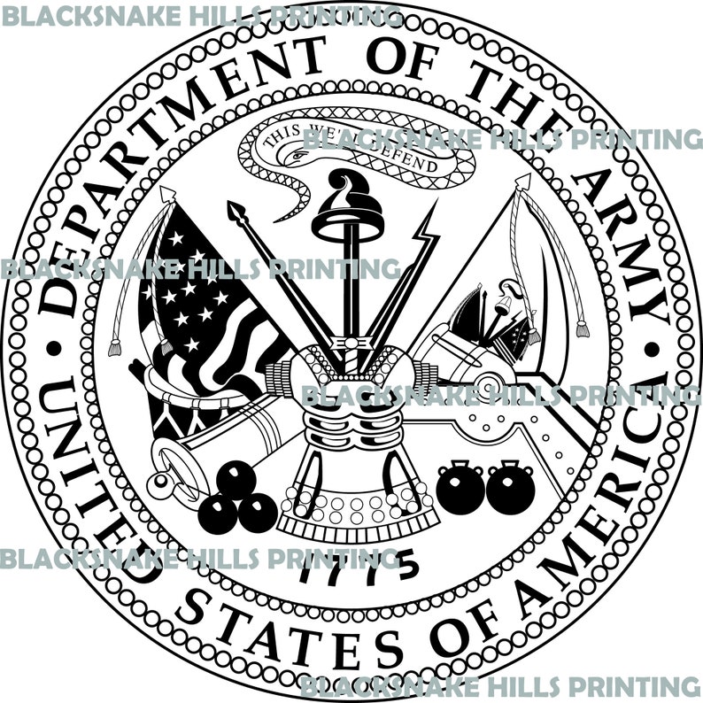 US Army Seal Vector Image Files multiple Formats Plus JPG - Etsy