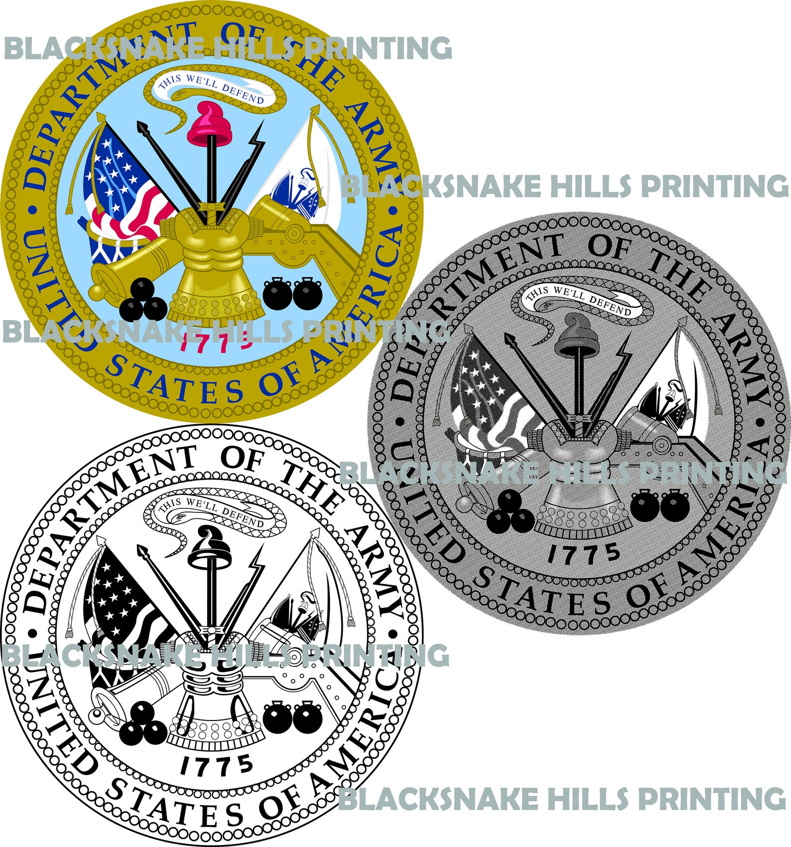US Army Seal Vector Image Files multiple Formats Plus JPG Etsy