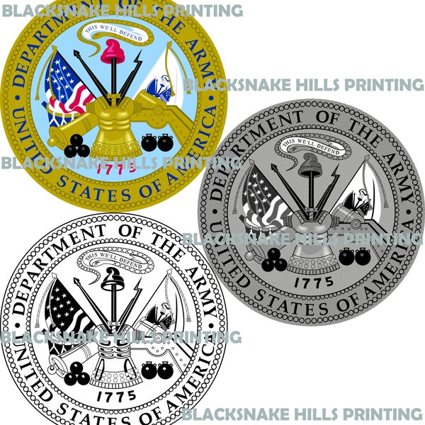 US Army Seal Vector Image Files (Multiple Formats) Plus JPG