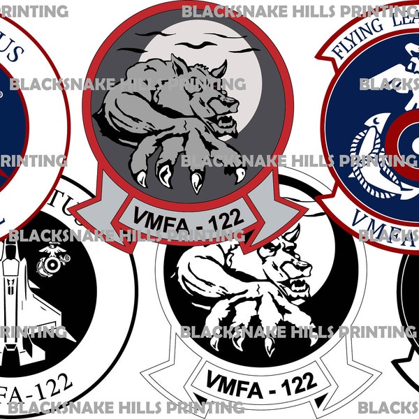 VMFA-122 Patch- Vektordateien ( .svg-, .pdf-, .ai- und .eps-Formate) sowie Raster (.jpg und .png)