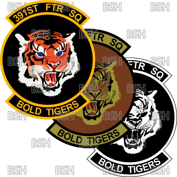 391st Fighter Squadron Patch Vector Image Files (.ai, .pdf, .eps, & .svg Formats) plus High Res Rasters (.jpg and .png)