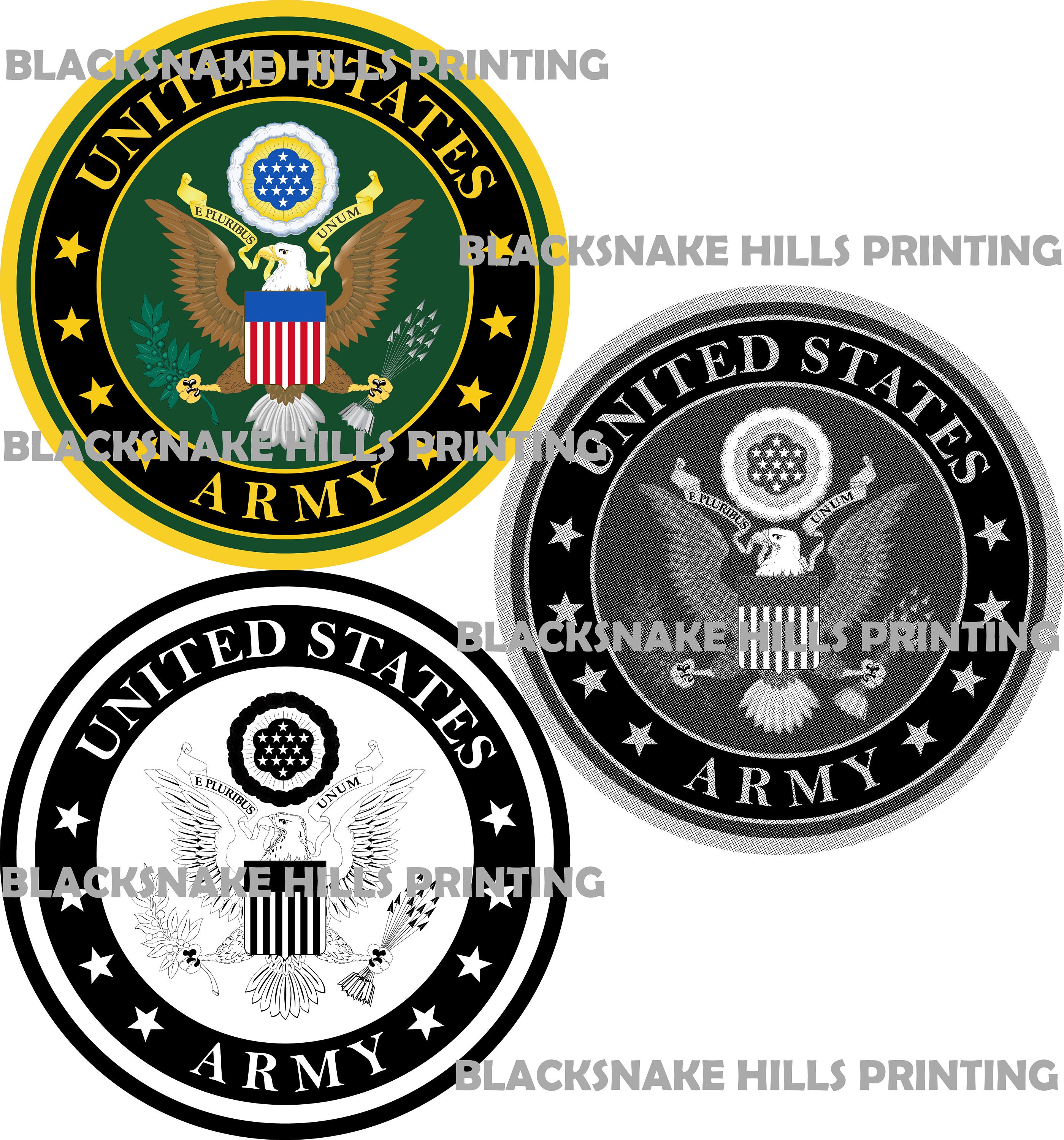 US Army Patches With Iron-on and Velcro Fasteners, Retired and