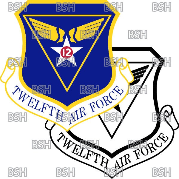 Fichiers d'images vectorielles du 12th Air Force Patch (formats .ai, .pdf, .eps et .svg) et images rasters haute résolution (.jpg et .png)