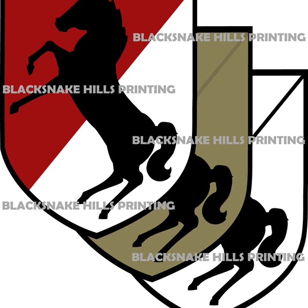 11th Cavalry Regiment Patch Vector Image Files (.ai, .pdf, .eps, & .svg Formats) plus High Res Rasters (.jpg and .png)