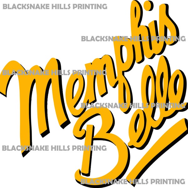 Memphis Belle Text Vector Image Files (.ai, .pdf, .eps, & .svg Formats) plus High Res Rasters (.jpg and .png)