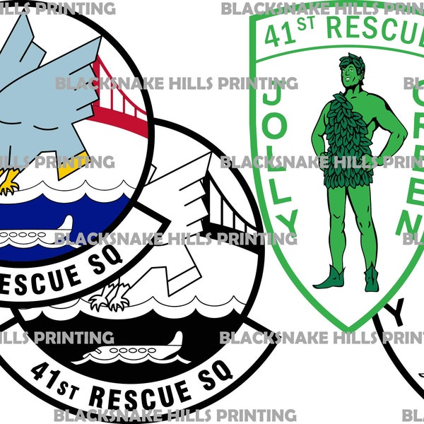 41st Rescue Squadron Patches Vector Image Files (.ai, .pdf, .eps, & .svg Formats) plus High Res Rasters (.jpg and .png)