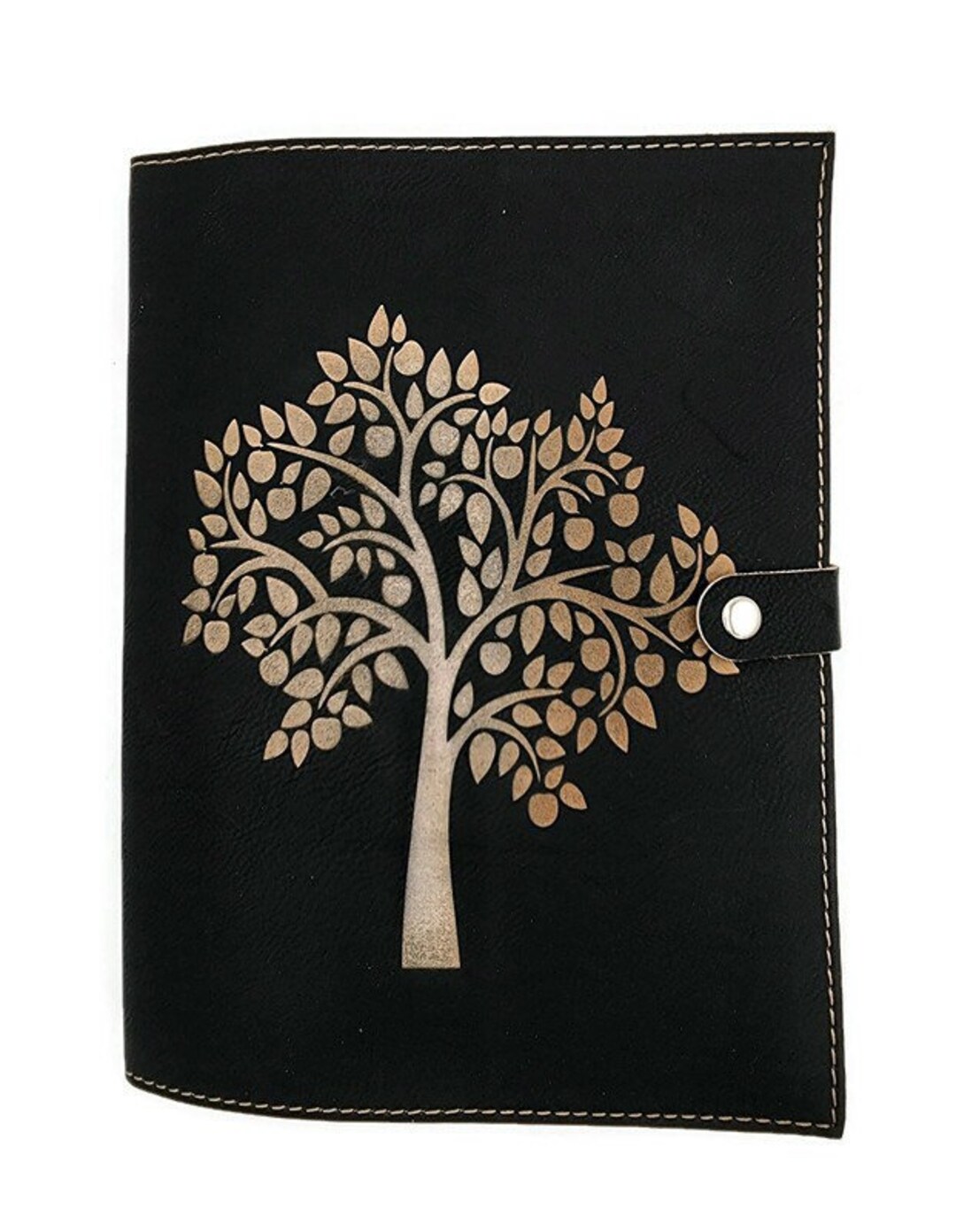 Vegan Leather Engraved Book Cover With Snap Gift Custom Etsy