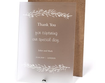 Regalo di ringraziamento per Fotografo, Wedding Planner, Ospiti e Amici - regalo personalizzato con testo e firma