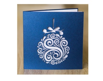 10 pezzi Cartoline di Natale con pallina - Carta tagliata al laser - Biglietti d'auguri
