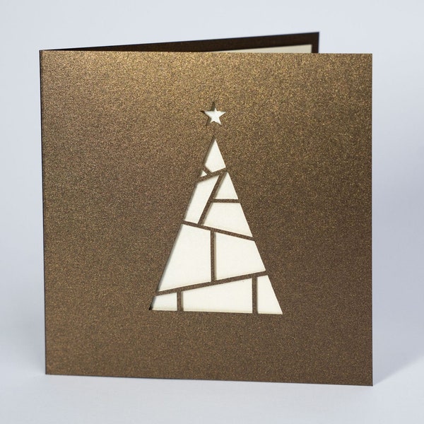 Zestaw 6 sztuk kartek świątecznych na Boże Narodzenie - Wycinane Laserowo - Kartki Świąteczne Bożonarodzeniowe - mix wzorów