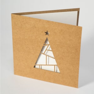 Set of 10 ECO Christmas Cards - Laser Cut - ecological paper - Mixed designs