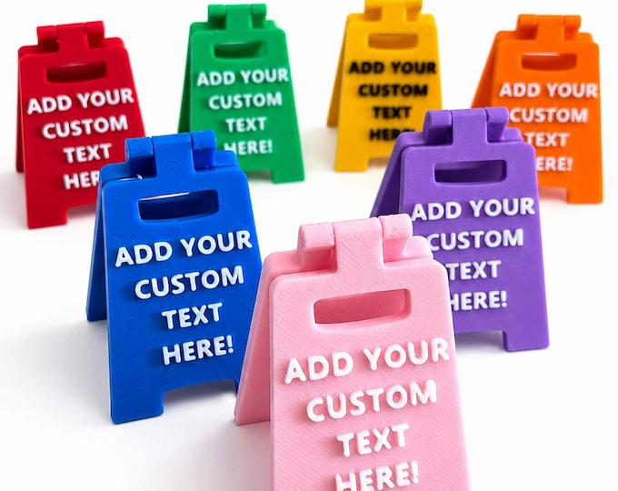 Custom Mini Caution Sign | Personalized Funny Desk Sign | Tiny Wet ...
