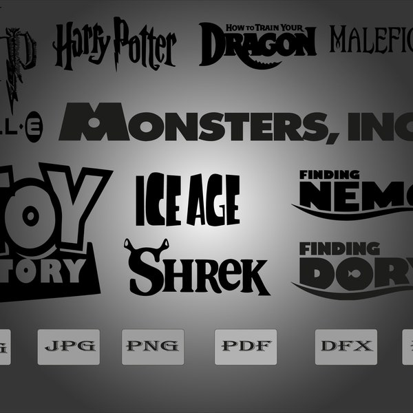 Animated & Fantasy Movie Logos | Movie Logos Bundle | Movie Stickers Bundle | Movie Bundle In All Formats | Movie Designs Cricut Lasercut