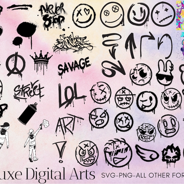 Graffiti Designs SVG Png Bundle | Spray Design SVG Png Bundle | Graffiti SVG Png Instant Download | Spray SVG Png Instant Download | Aufkleber