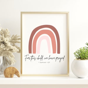Boho Rainbow Nursery Wall Art | Rainbow Nursery Wall Print | Boho Nursery Decor | Rainbow Bible Verse Print | Baby Decor |Girl Nursery Decor