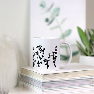 Floral Coffee Mug | Coffee Lover Gift | House Warming Gift | Coffee Birthday Gift | Birthday Mug Gift | Flower Mug | Botanical Coffee Mug