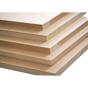 May include: Stack of five light brown wood panels. The panels are smooth and have a slightly rough texture.