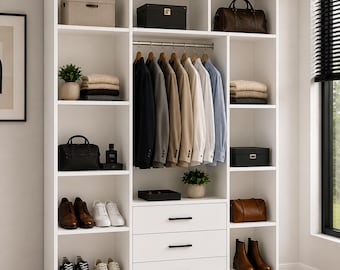 Estanterías a medida para armario disponibles en varios colores - Estantes de repuesto para armario para organización y almacenamiento - Decoración personalizada para el hogar