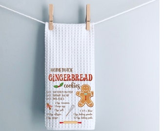 Gingerbread Recipe Dish Towel