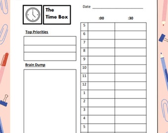 Printable TimeBox Daily Planner to boost productivity