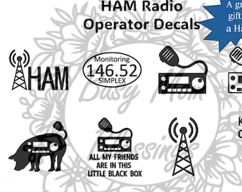 Ham Radio Operator Vinyl Decal: Outdoor Amateur Radio Design