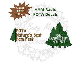 Ham Radio POTA Vinyl Decals - Multicolor Decals for Amateur Radio Operators Who Participate in Parks on the Air Events