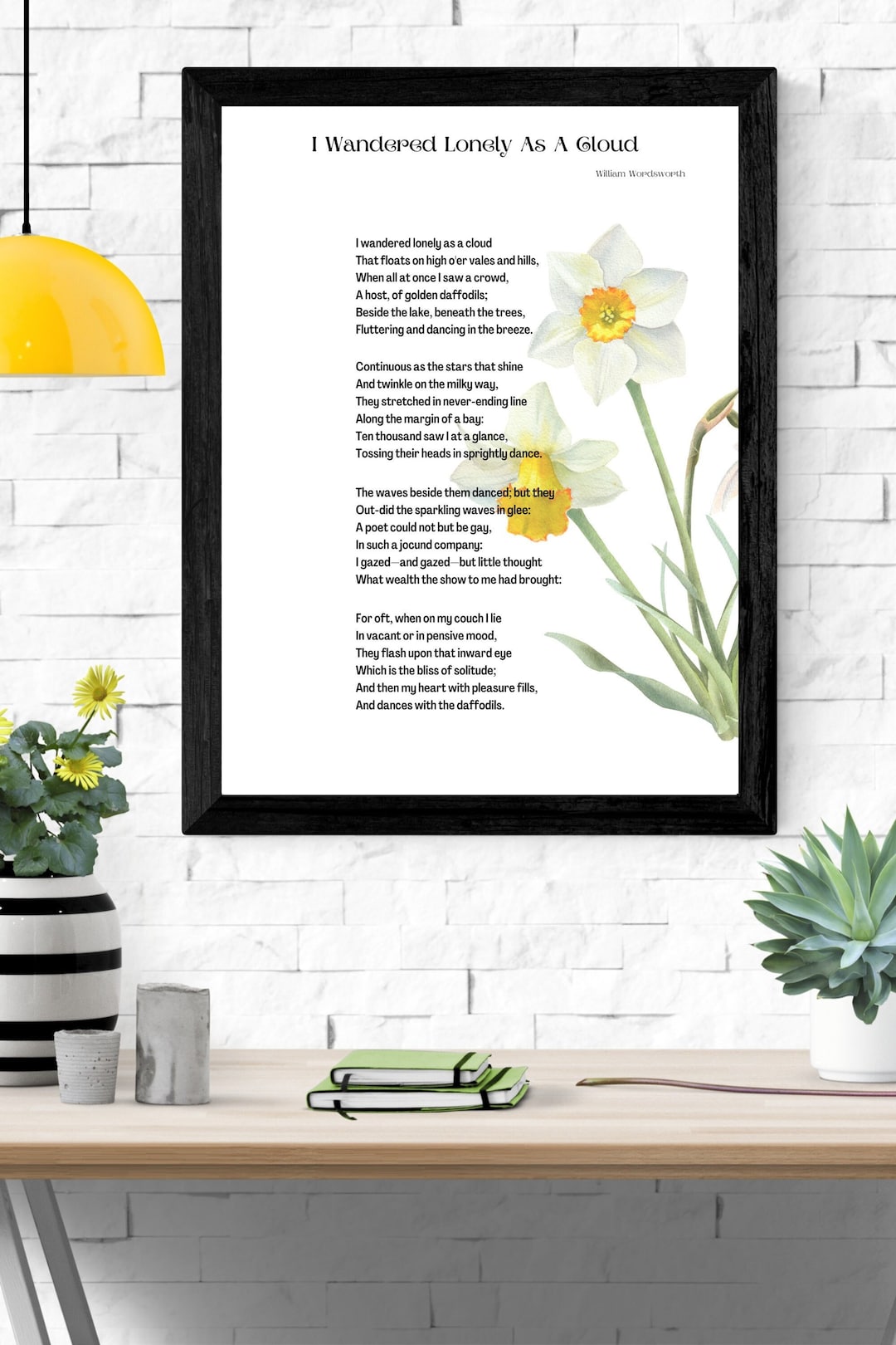 Daffodils Poem William Wordsworth I Wandered Lonely as A Etsy